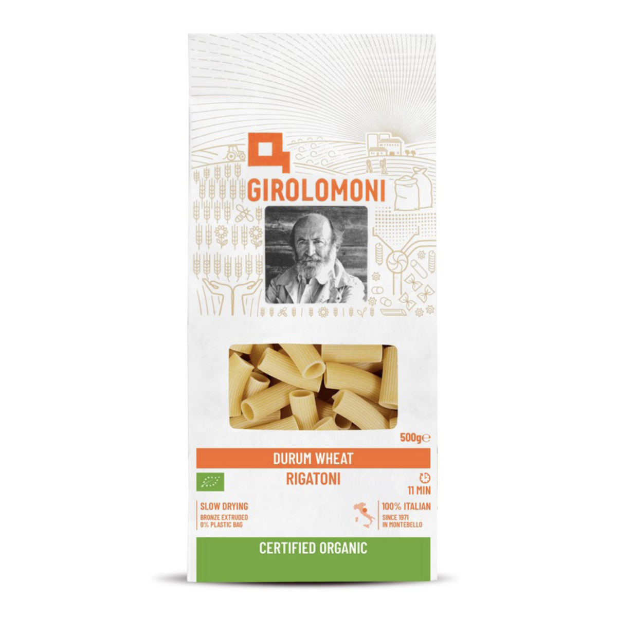 Organic Rigatoni Pasta, Durum Wheat Semolina -  Girolomoni